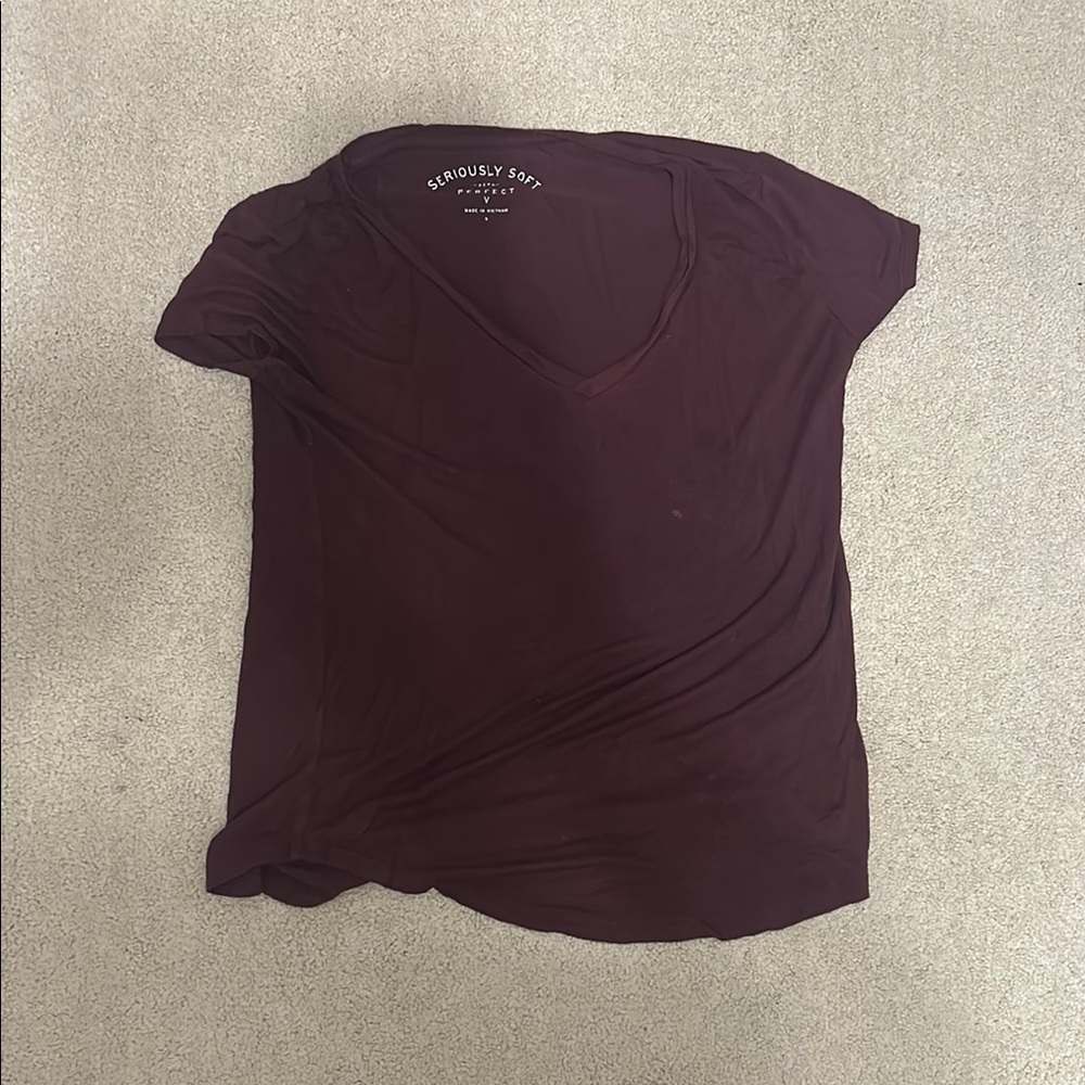 Women's V-Neck Top - Burgundy